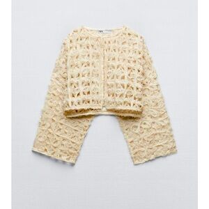 Zara Open weave cropped top